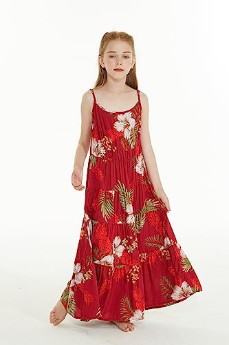 Girl Hawaiian Maxi Tiered Dress in Pineapple Garden4