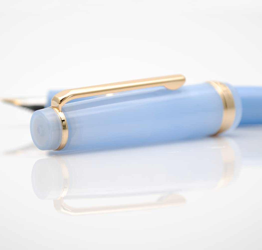 JINHAO 82 Celluloid Fountain Pen Acrylic Ink Pen with Ink Converter (Fine Nib, Gold Clip-Transparent Light Blue) - Image 3