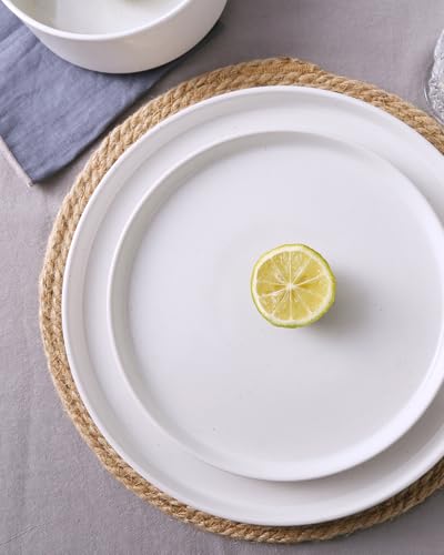 Image of Famiware Nebula Plates and Bowls Set, 12 Pieces Dinnerware Sets, Dishes Set for 4, White with Colorful Speckles