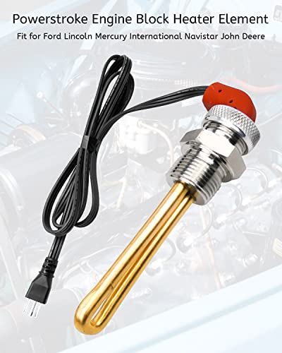 120V 1000W Engine Block Heater Fit for Ford Lincoln John Deere Mercury Navistar International, 27mm Thread Engine Immersion Heater with Power Cord - Image 3