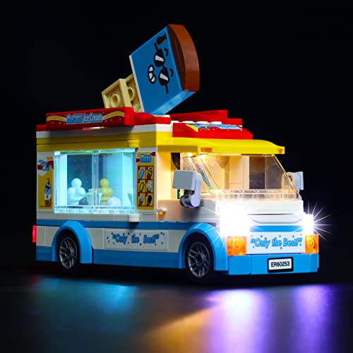 LocoLee Led Licht Set Kompatibel mit LEGO Eiswagen, Led Beleuchtungs Set Compatible with LEGO 60253 City Great Vehicles Eiswagen - Nur Lichter-Set,Kein Modell – Bild 4