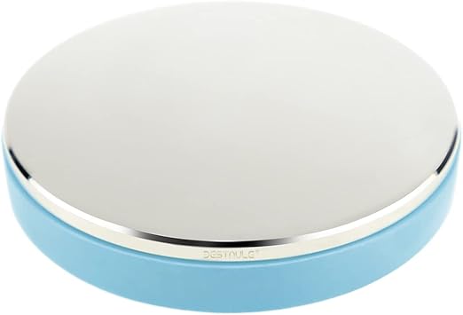 BESTNULE Professional Steel Bench Block, Covered with TPR Soft Plastic at The Bottom, Metal Stamping Table Mirror, Polishing with Chrome Plating for Jewelry Stamping Tools, (Dia: 3”, H: 19/32”)