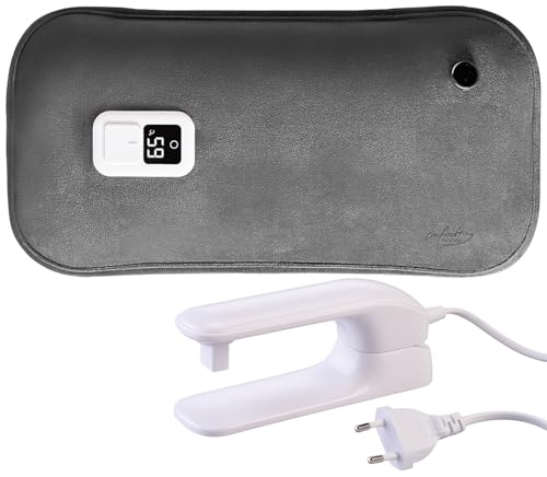 infactory Akku Wärmflasche: Große elektrische Samt-Wärmflasche, Display, 3 Temp.-Stufen, bis 65 °C (Elektrische Wärmeflasche, Akku, Nackenkissen) infactory Akku Wärmflasche: Große elektrische Samt-Wärmflasche, Display, 3 Temp.-Stufen, bis 65 °C (Elektrische Wärmeflasche, Akku, Nackenkissen)