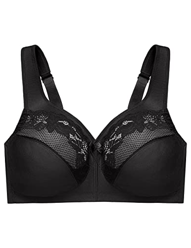 Glamorise Full Figure Plus Size Magiclift Minimizer Bra Wirefree #1003 Black #TOP3