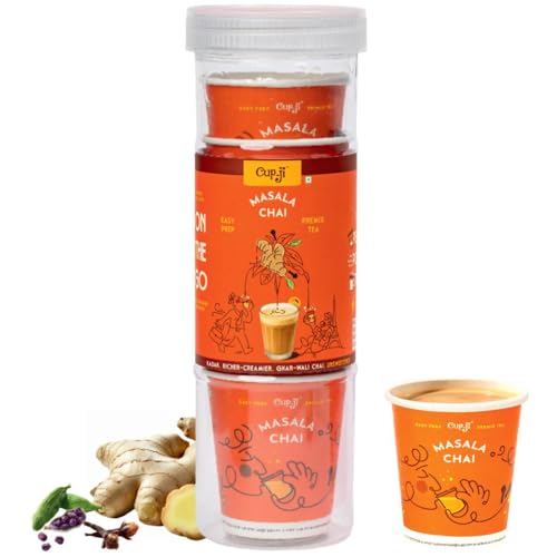 Image of Cup-Ji Masala Chai Premix Cups | Instant Tea | 7 Cups | Each Cup Size 210 ml | Kadak Ghar-Wali | No Added Sugar | On the Go | Easy Prep | For Office and Travel