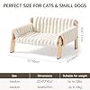 MEWOOFUN Cat Couch Bed, Pet Sofa for Indoor Cats Wooden Indoor Elevated Cat Beds with Removable Mattress Cover Suitable for Kitty, Puppy or Small Animal (Cream, Medium) #5