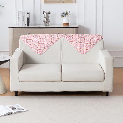 Image of House of Quirk 'Mughal Series' Printed Quilted Sofa Cover for 1 /2 /3 /4 Seater - Anti-Slip, Washable Couch Protector Slipcover (Backrest, Peach Blush, 50x70 cm)