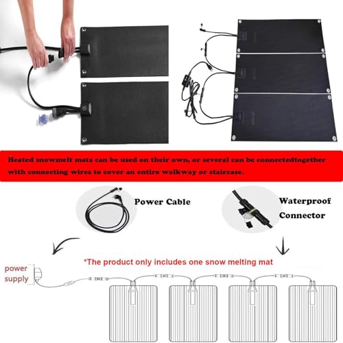 Tapis de déneigement chauffant d'extérieur USB pour allée hivernale