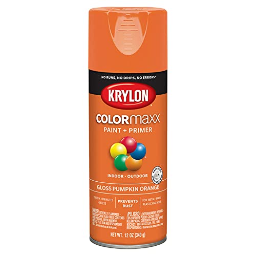 Krylon 6-Pack of 12 oz K05532007 Pumpkin Orange COLORmaxx Paint & Primer Spray Paint, Gloss