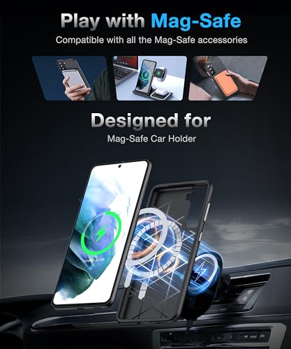Coque Samsung S21 MagSafe noire robuste antichoc double couche