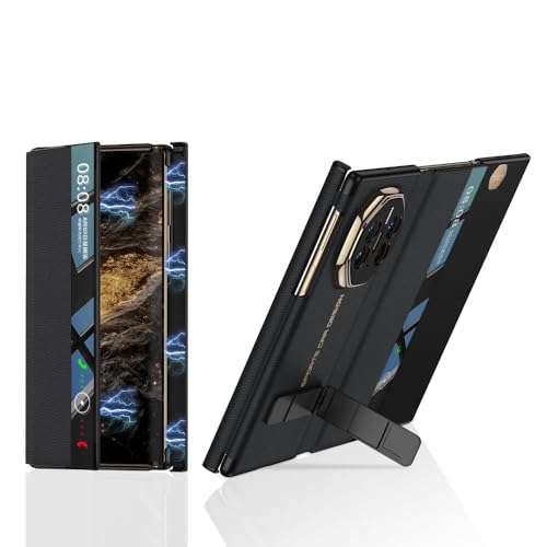 Protective Phone Case Compatible with Huawei Mate XT,Smart View Window Flip Leather Case with Adjustable Kickstand, Side Magnetic Closure, Full Body Protective Phone Cover Full Cover Hinge Protection(