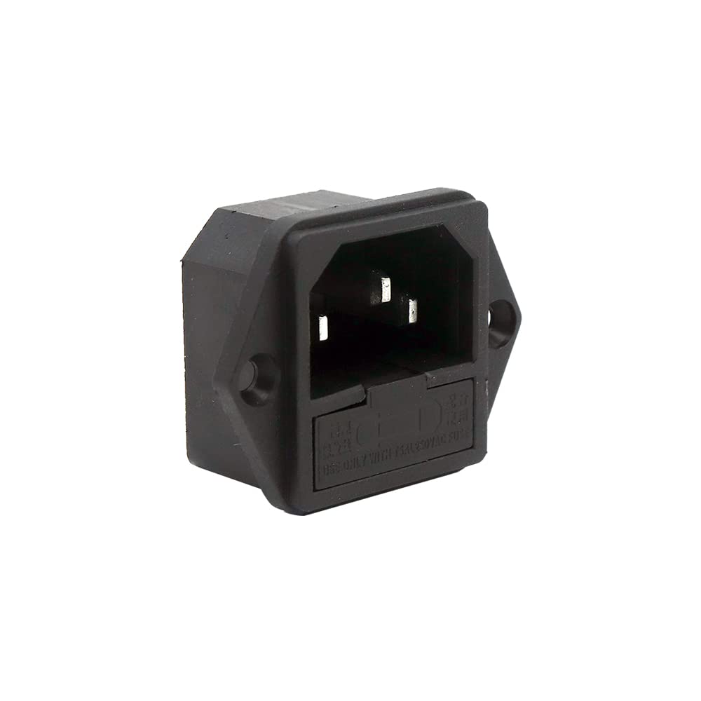 Electronic Spices C14 10a 250v Panel Mount 3 Pin Male Inlet Module Power Supply Socket With Fuse Slot Pack of 1pcs-image-26