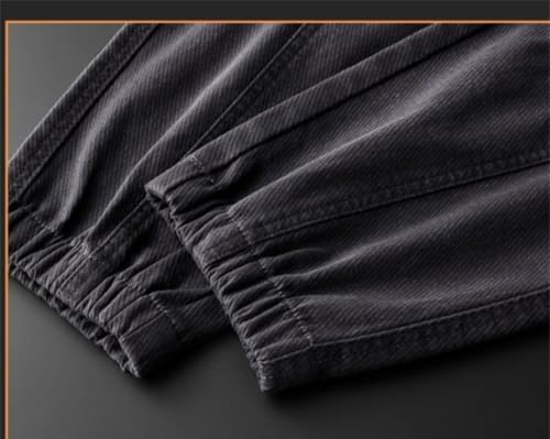 Men's Fleece Cargo Pants Drawstring Waist Thick Loose Vintage Harlan Sweatpants4