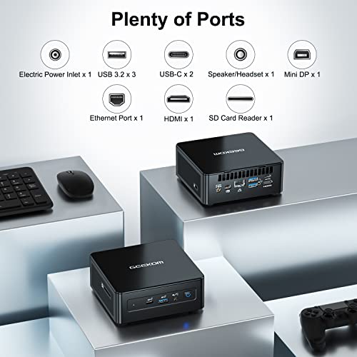 GEEKOM Mini PC, Mini IT8 i5-8259 Mini PC, Windows 11 Pro Desktop PC(bis zu 3,8 GHz), 512gb SSD 16gb DDR4 Arbeitsrechner, Mini Computer 4K@60Hz | Unterstützt 4 Displays | WiFi5 | BT v4.2 | Heim-/Büro – Bild 4
