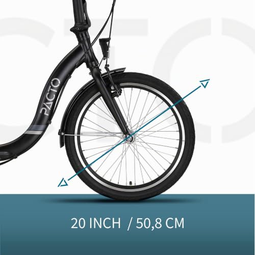 Miniatura 5 de Pacto Seven Bicicleta Plegable - Bicicleta Holandesa - 27 Cm Marco De Aluminio - 20 Pulgadas Llantas De Aluminio - 3 Engranajes Shimano Nexus - Frenos De Disco - Fácil De Plegar Negro