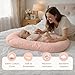 Loevin Baby Lounger Play Mat,Baby Lounger for Newborn Tummy Time for Babies in Bed,0° Angle Newborn Loungers Babies Nest for Boys & Girls 0-12 Months(Pink)