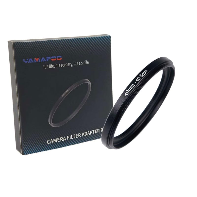 YAMAFOO 49mm to 40.5mm Step-Up Ring/Step Down Rings Filter Adapter for All Brands UV ND CPL Metal Ring Step-Up Rings Adapter Filter,Black (49-40.5)