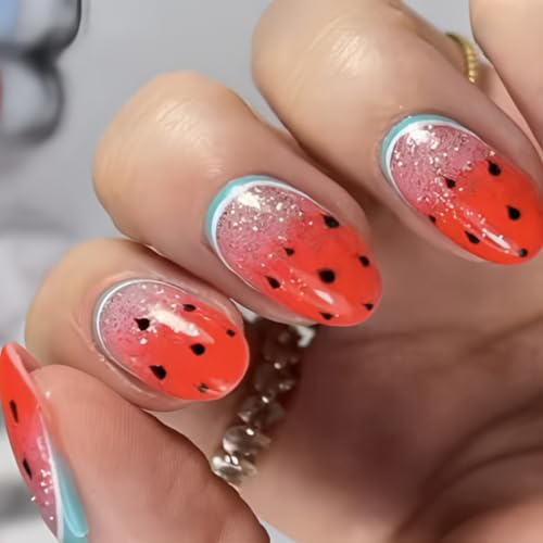 Uñas postizas brillantes a presión de almendra en 12 tamaños, 24 piezas de punta francesa para decoración de arte DIY, pegamento acrílico en uñas para mujer, transparente