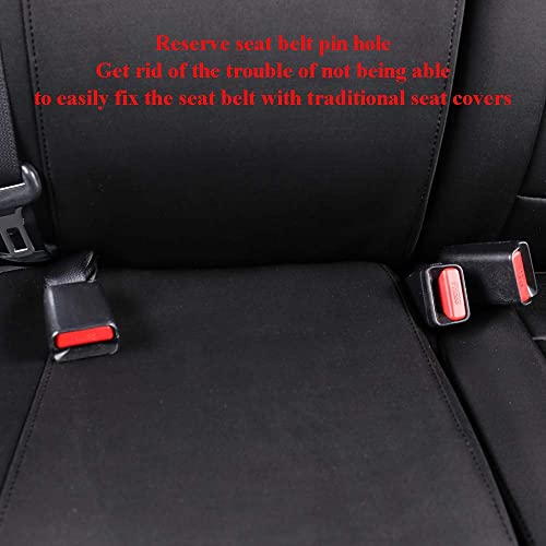 Image of EKR Custom Fit Tacoma Rear Neoprene Car Seat Covers for Toyota Tacoma 2016 2017 2018 2019 2020 2021 2022 2023 Double Cab /Crew Cab - Second Row Only,Neoprene (Black)