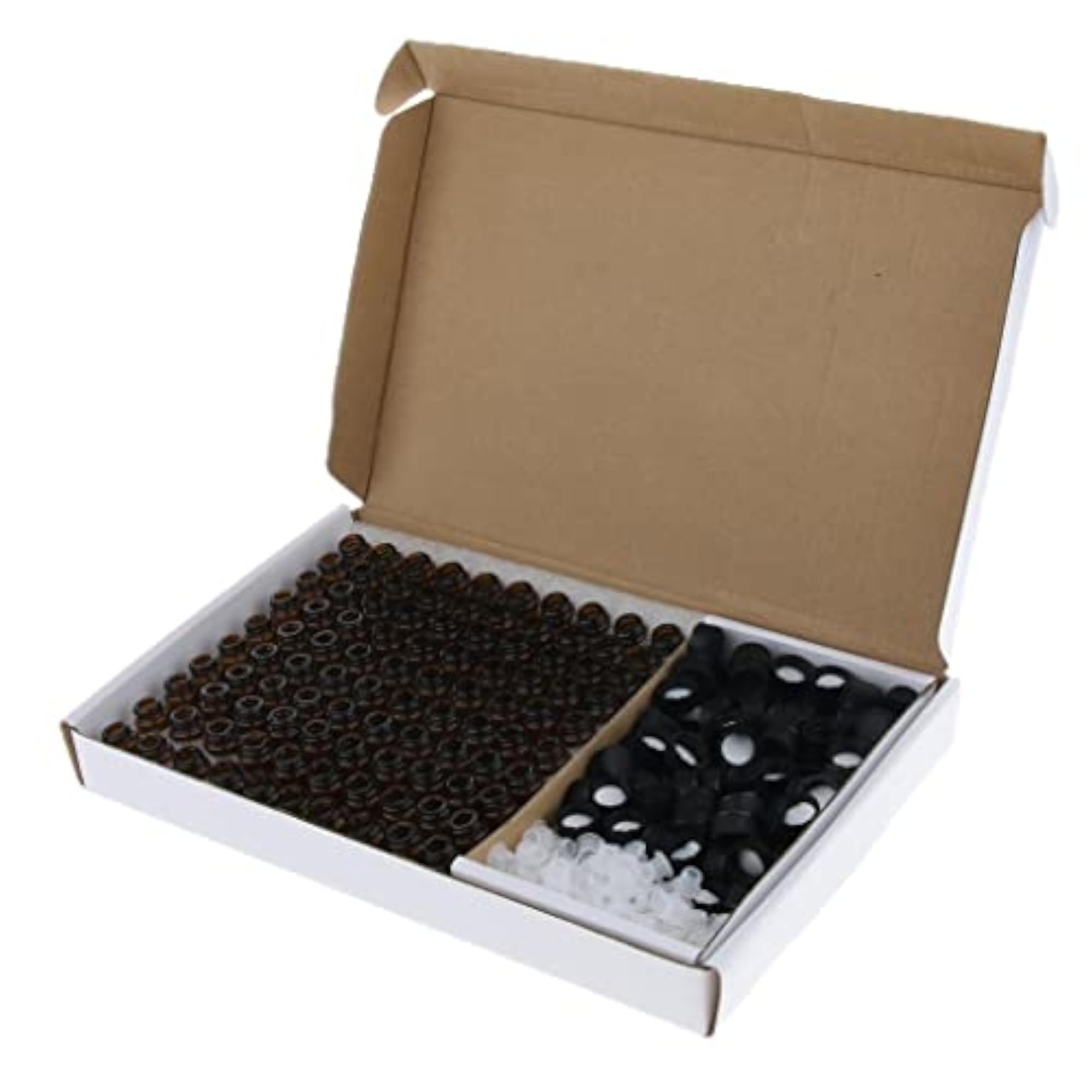 300 PCS Amber Glass Essential Oil Bottles with Caps