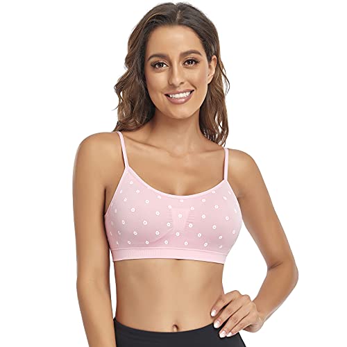 Image of Litthing Bralettes Padded for Women Cami Strap Bra Seamless Sportsbra Wireless Comfort Yoga Lightly T-Shirt Tank Tops