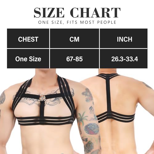 Image of Mens Harness Belt Nylon Elastic Body Shoulder Strap Sexy Halter Club Wear Cosplay Costume