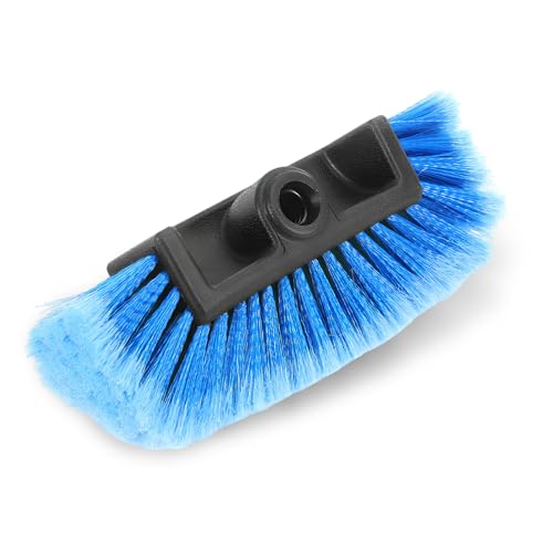 Rdxcv Cabezal de cepillo para polvo de lavado de coche de 10 pulgadas, cabezal de cepillo para polvo de limpieza de flujo con cerdas suaves detalladas, cepillos de repuesto para postes roscados de 3/4