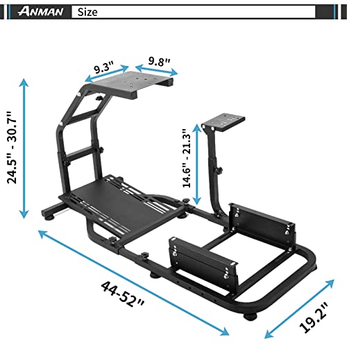 Anman Racing Simulator Mount With Gaming Seat fit for PC PS4 XBOX ONE Racing Wheel Stand Video Game for Logitech G25/27 G29 G920 Fanatec Thrustmaster T500RS T300RS, NOT Include Wheel Shifter Pedal - Thumbnail 7