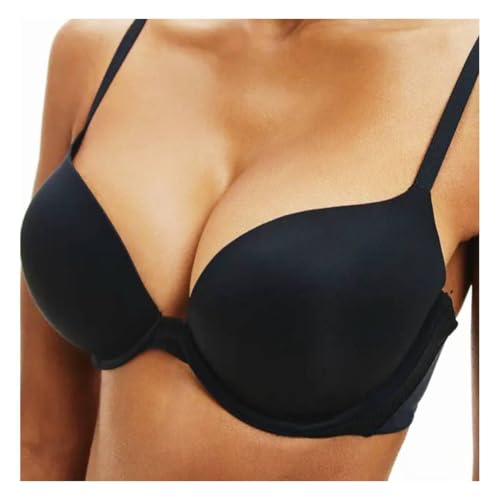 2 Sizes Bigger Boost Bra Super maximise Push Up Thick Padded Bombshell VS add 2 Cups Assets Full Effect (as8, Cup_Band, a, 32, Black)
