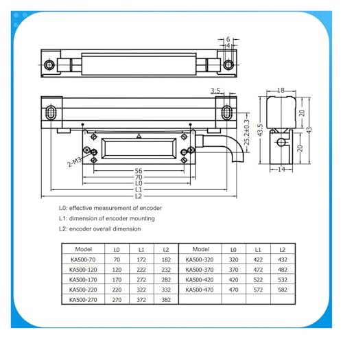 Regla Escala Lineal Óptica Alta Precisión KA-500 320mm miniatura 7