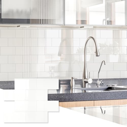 Comparison: Best Backsplash For White Kitchen 11 OYASIMI 10 Sheets Ivory White PVC Subway Tile Peel and Stick Backsplash,12''Heat Resistant Stick on Tiles for Kitchen,Waterproof Peel and Stick Wall Tiles for Bathrrom