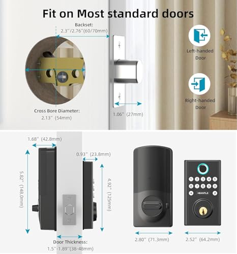 WiFi Smart Lock Front Door - HEANTLE Keyless Entry Door Lock - image 2