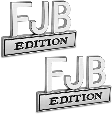 DROTE Truck Bumper Stickers, 2PCS Car Stickers Emblems 3D Raised Strong Adhesive Decals Tailgate Insert Letters Alloy Car Truck Accessories Badge (Silver&Black, 2PCS)