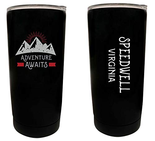 R and R ImportsSpeedwell Virginia Souvenir 16 oz Stainless Steel Insulated Tumbler Adventure Awaits Design Black.
