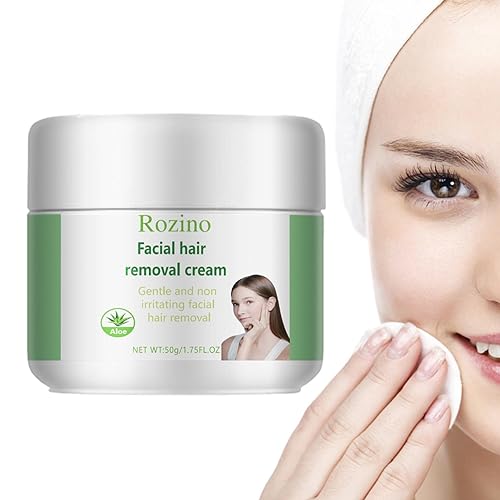 Crema Depilatoria de Áloe - Depilatorios para el vello facial y corporal de aloe - Crema depilatoria suave y rápida, hidratante, calmante y natural de 1,75 onzas líquidas para pieles sensibles Zorq
