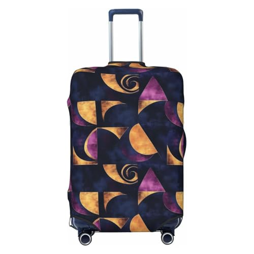 Luggage Cover Protector - Abstract Purple Gold Print Fit 22-24 Inch Suitcase Covers for Luggage