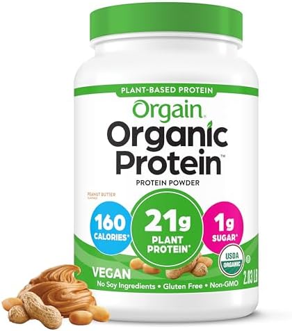 Orgain Organic Vegan Protein Powder, Peanut Butter - 21g Plant Pr...