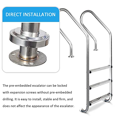 Escalera para piscina acero inoxidable 2 peldaños plata miniatura 4