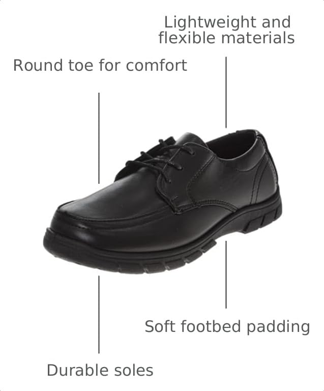 Image of French Toast Boys Shoes - Kids Oxford School Uniform Loafer Church Dress Shoes Slip-On Faux-Leather (Toddler-Big Kid) (Black)