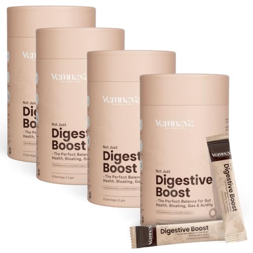 Image of Vamnaya Digestive Boost | Gut Reset & Gut Health Powder | Howaru Patented Probiotic (2B CFU) + Sunfiber Prebiotic | Bloating, Gas & Acidity Relief | Ajwain & Jeera | No Sugar | 60 Sachets