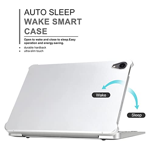 Boriyuan Ipad Mini 6 Keyboard Case 2021, Protective Ultra Slim Hard Clamshell Folio Stand Smart Cover With Wireless Bluetooth Keyboard For Ipad Mini 6Th Generation 8.3 Inch - Silver #TOP5