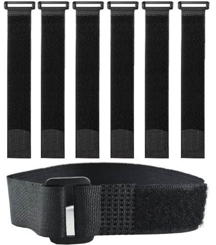 HUAHAITGCH 6 Pack (32 x 2 Inch) Reusable Fastening Cable Straps Adjustable Multi-Purpose Hook and Loop Straps Nylon Cable Ties for Wire Cable Management Home Office Garage Outdoor Organization