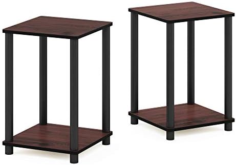 FURINNO End Tables, Wood, French Oak Grey/Black, one size