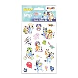 Craze BLUEY Tattoo Kinder – 17 Waschbare Temporäre Tattoos auf 1 Bogen | Klebetattoos mit beliebten Figuren | Bluey Geschenk für Mädchen und Jungen
