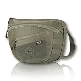 M-Tac Tactical Large Crossbody Bag for Men - Concealed Carry Sling - Ranger Green CCW Chest Bag - Elite Sphaera Shoulder Pack (Hex, Loop Panel)