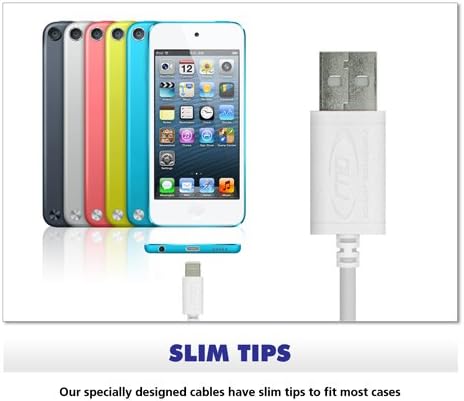 RND Apple Certified Lightning 6ft Cable (4-Pack) for iPhone (10 X 8 8 Plus 7 7 Plus 6 6 Plus 6S 6S Plus 5 5S 5C SE) iPad (Pro/Air/Mini) and iPod Data Sync and Charge 8-Pin (6 feet/White)