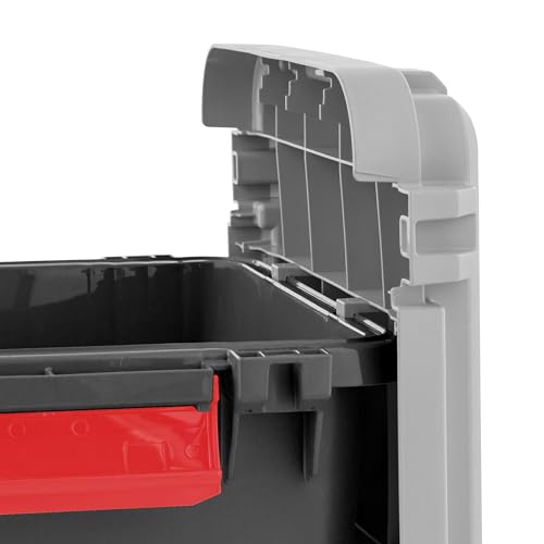 Image of IRIS USA 4 Pack TrailBox, 8 Gallon Lockable Storage Trunk Box, Truck Bed Bin Heavy-Duty Containers Camping Gear, Adventure Chest - Dark Gray /Gray