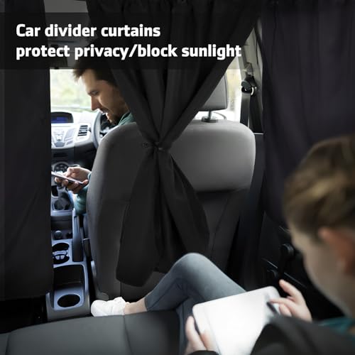 Vitres de Siège Protégées du Soleil UPKOCH Rideau de Séparation Noir - 5