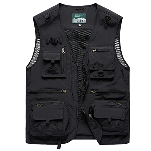 Chalecos de pesca para hombre multibolsillos con diseño táctico transpirable 2