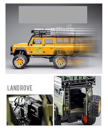 Image of 1:24 Camel Trophy Defender Die-Cast Model Car - Alloy Off-Road SUV Toy with 6 Openable Doors, Pull-Back Action & Detailed Interior [ Colour As Per Stock ]